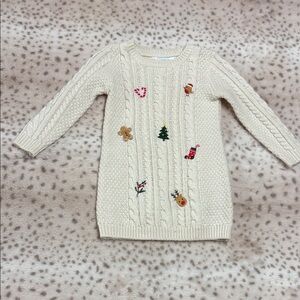 Primark Cream Cable Knit Dress with Festive Appliqués